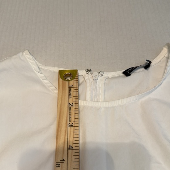 J. McLaughlin White Ruffle Sleeve Baylee Blouse Size L - Picture 7 of 14